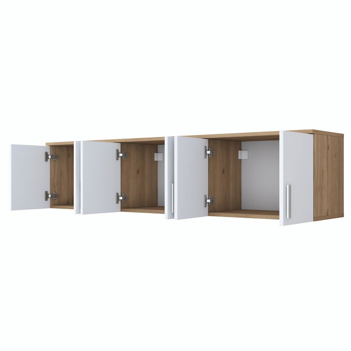 Hanah Home EA114 - 2720 Estantería de Pared Nogal y Blanco 180 cm